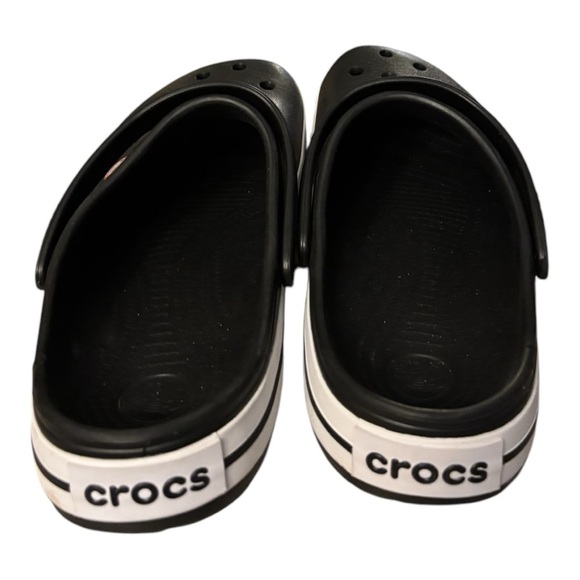 Men’s Black White CrocBand Clogs. - Picture 4 of 7